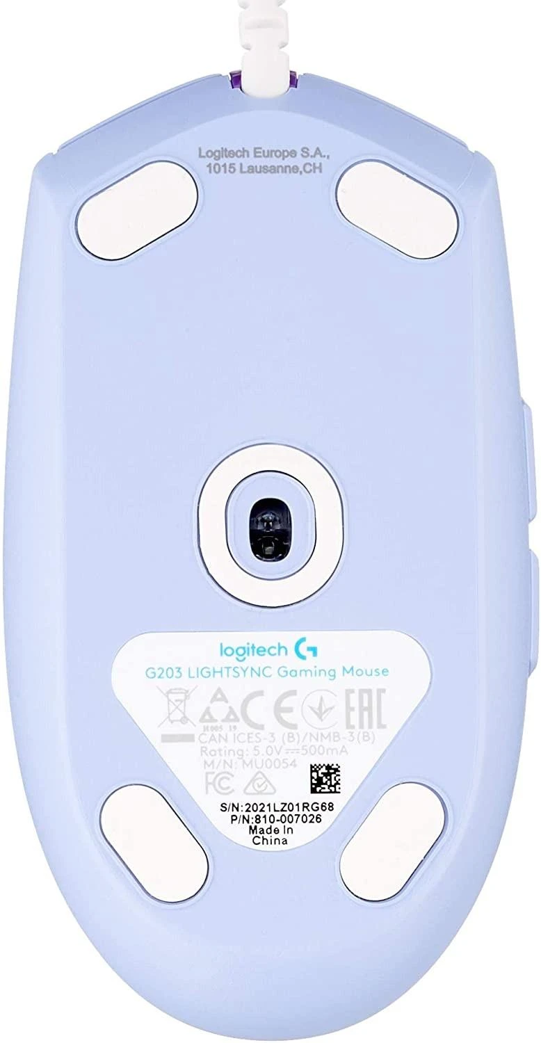Pelė žaidimams Logitech G203 Lightsync RGB, Lilac