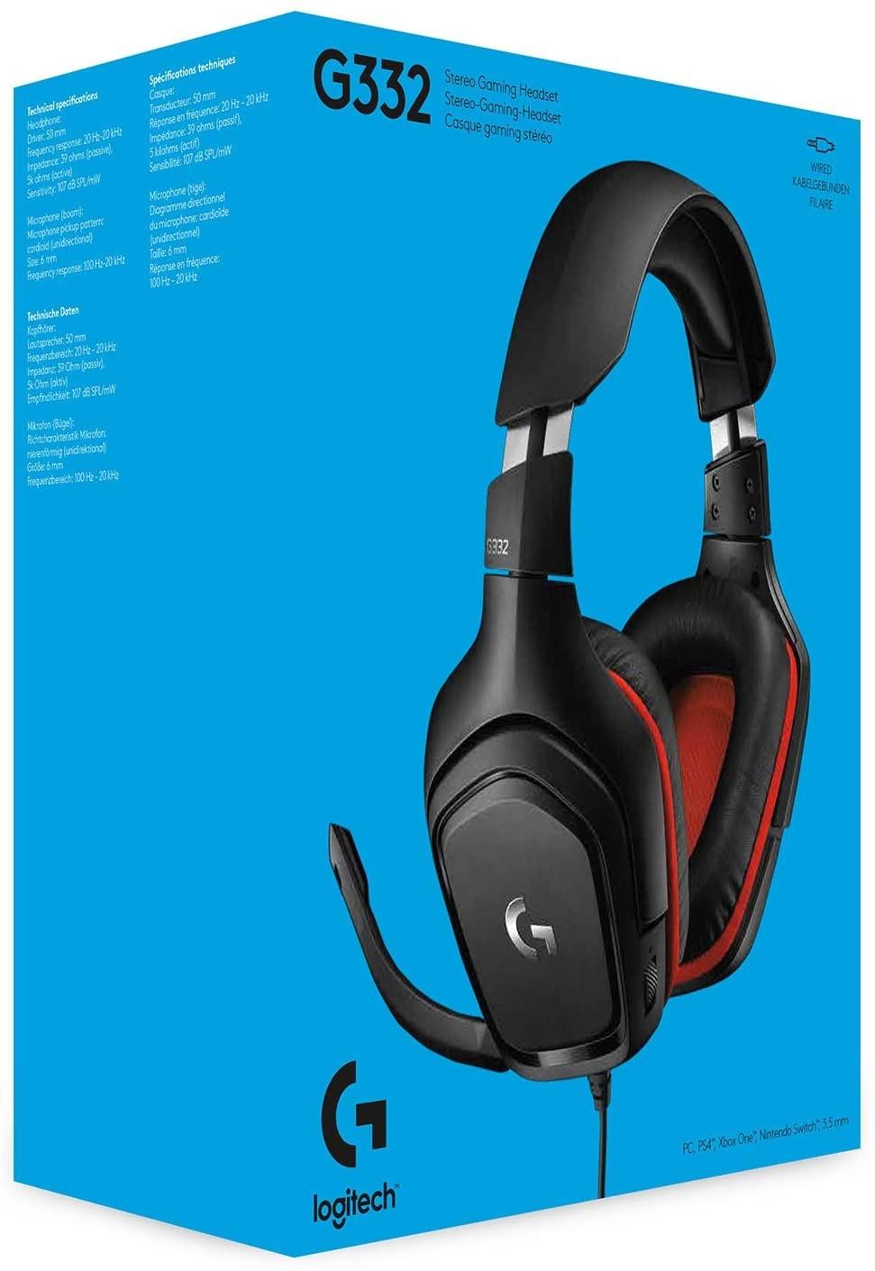 Žaidimų ausinės Logitech G332, 50mm, 3,5mm, Daugiaplatformės | Varle.lt