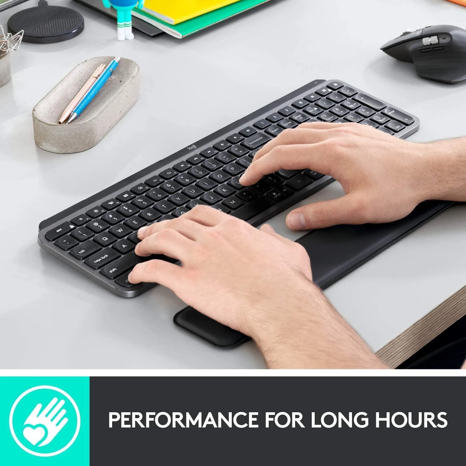 Klaviatūra LOGITECH MX Keys riešo atrama (juoda)