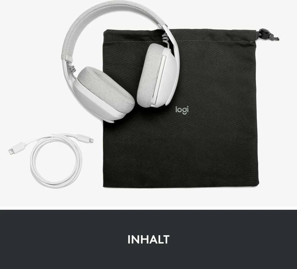 Logitech Zone Vibe 100 belaidės ausinės, Baltos