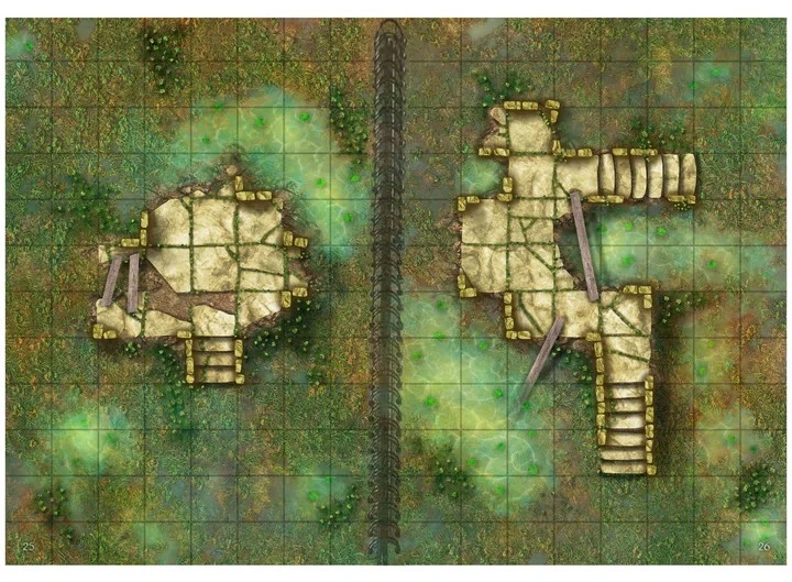 Loke Battlemats Loke Battle Mats: Big Book of Battle Mats - Wrecks & Ruins
