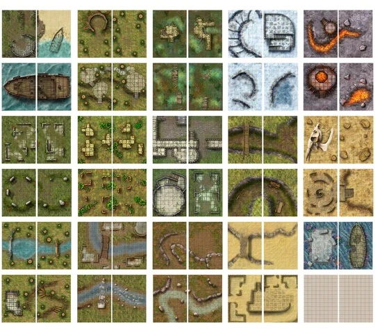Loke Battlemats Loke Battle Mats: Big Book of Battle Mats - Wrecks & Ruins