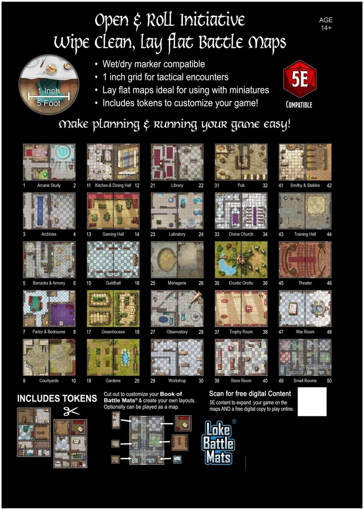 Loke Battlemats Loke Battle Mats: Big Book of Battle Mats - Bastions & Strongholds