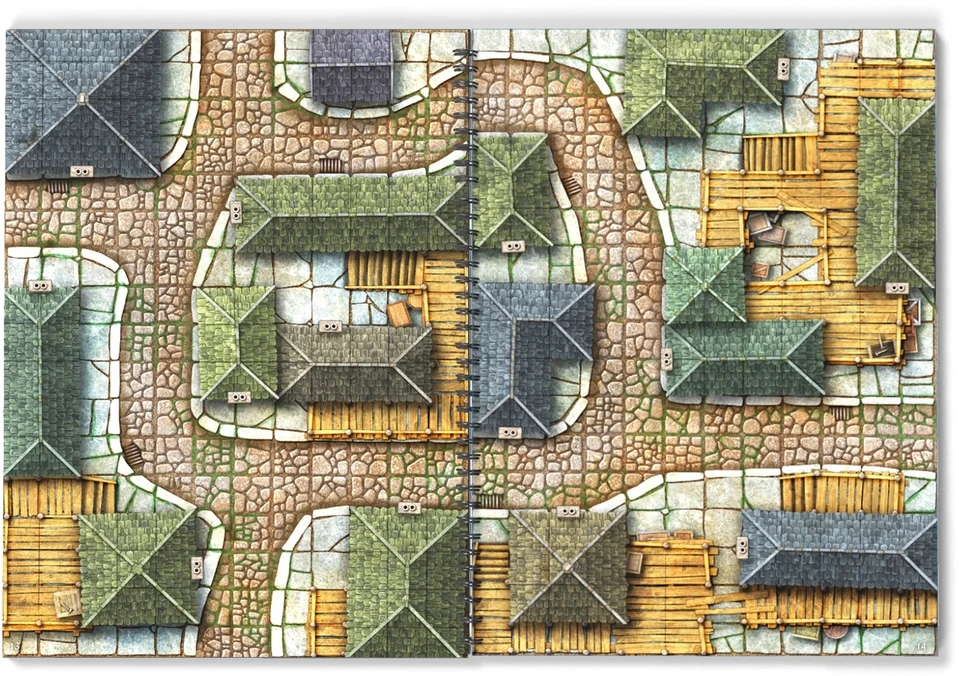Loke Battlemats Loke Battle Mats: Giant Book of Battle Mats - Streets Sewers & Cemeteries