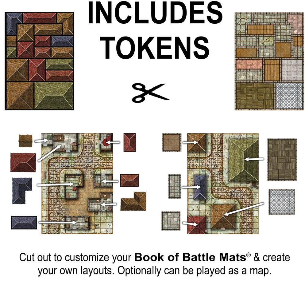 Loke Battlemats Loke Battle Mats: Giant Book of Battle Mats - Streets Sewers & Cemeteries
