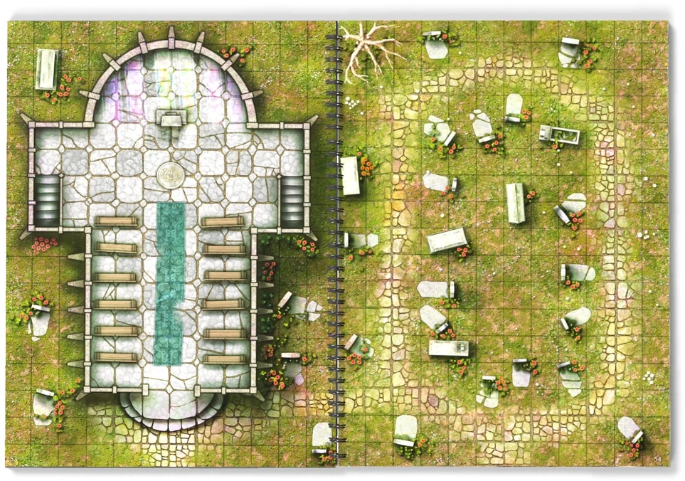 Loke Battlemats Loke Battle Mats: Giant Book of Battle Mats - Streets Sewers & Cemeteries