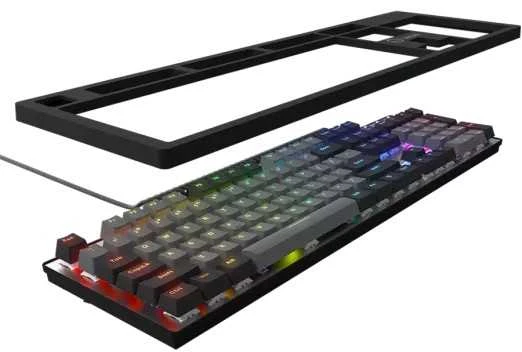 LORGAR Azar 514, Laidinė mechaninė žaidimų klaviatūra, RGB foninis apšvietimas, 1680000 spalvų variacijų, 18 režimų, klavišų skaičius: 104, 50 mln. paspaudimų, linijiniai „dream“ jungikliai, 3,4 m ilgio spyruoklinis laidas, ABS plastikas+metalas, magnetinis dangtelis, 450*136*39 mm, 1,17 kg, juodas, EN išdėstymas