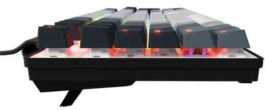 LORGAR Azar 514, Laidinė mechaninė žaidimų klaviatūra, RGB apšvietimas, 1680000 spalvų variacijų, 18 režimų, mygtukų skaičius: 104, 50M paspaudimų, linijiniai sapnų jungikliai, spyruoklinis kabelis iki 3,4m, ABS plastikas+metalas, magnetinis dangtelis, 450*136*39mm, išdėstymas baltas 1.17mm