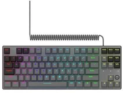 LORGAR Azar 514TKL, su laidu RGB mechaninė klaviatūra žaidimams, juodas, EN išdėstymas