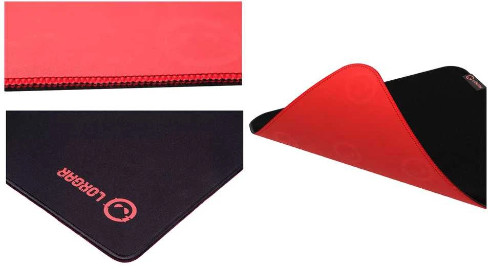Lorgar Main 323, Pelės kilimėlis žaidimams, Tikslus valdymo paviršius, Raudona neslystantis guminis pagrindas, dydis: 360mm x 300mm x 3mm, svoris 0,21kg