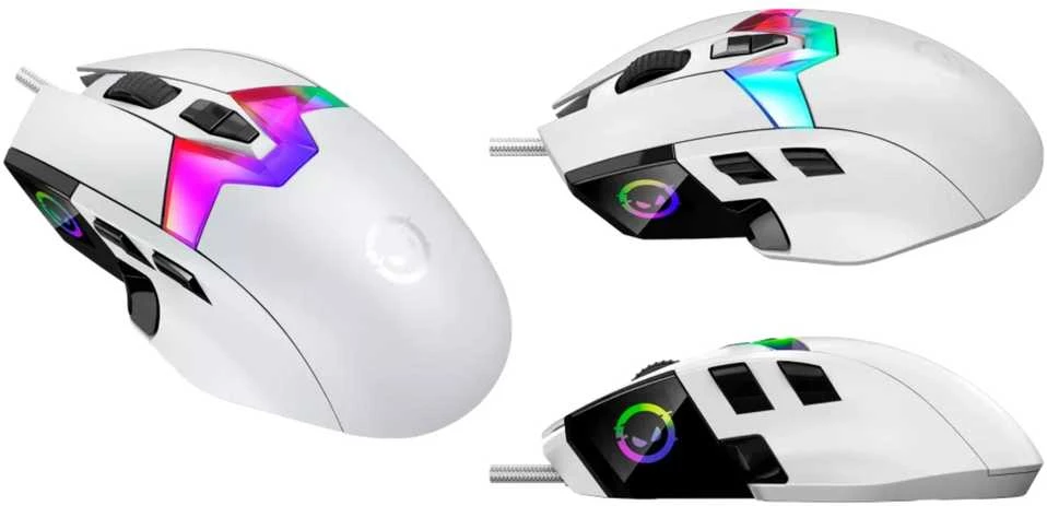 LORGAR MSP80, 8000 Hz Pelė žaidimams Pro, Baltas