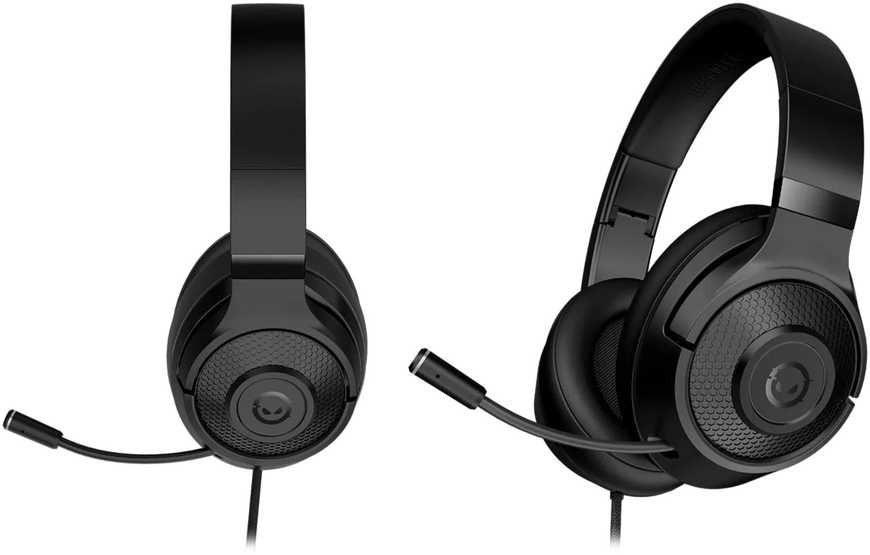 LORGAR Noah 101, Žaidimų ausinės su mikrofonu, 3.5mm jack connection, kabelio ilgis 2m, sulankstomos design, PU leather ear pads, size: 185*195*80mm, 0.245kg, juodas