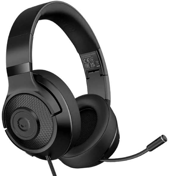 LORGAR Noah 101, Žaidimų ausinės su mikrofonu, 3.5mm jack connection, kabelio ilgis 2m, sulankstomos design, PU leather ear pads, size: 185*195*80mm, 0.245kg, juodas