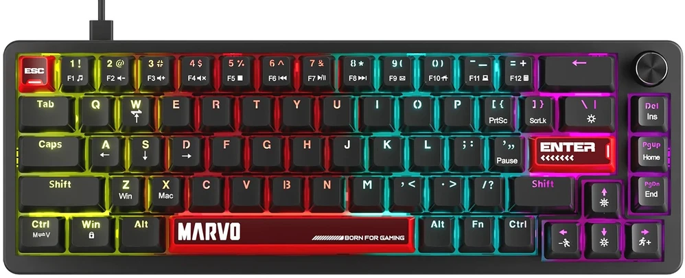 Klaviatūra Klav.Marvo Arma 67 KG935 juoda
