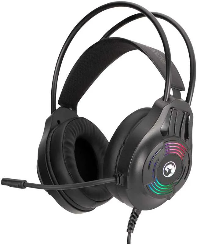 MARVO H8326 Akari 30 RBG Laidinės žaidimų ausinės | USB | 3.5 mm | Juoda