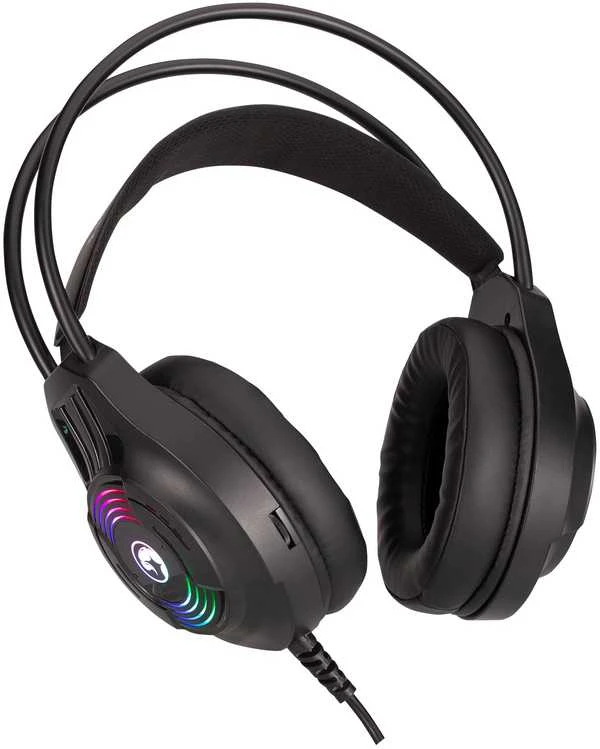 MARVO H8326 Akari 30 RBG Laidinės žaidimų ausinės | USB | 3.5 mm | Juoda