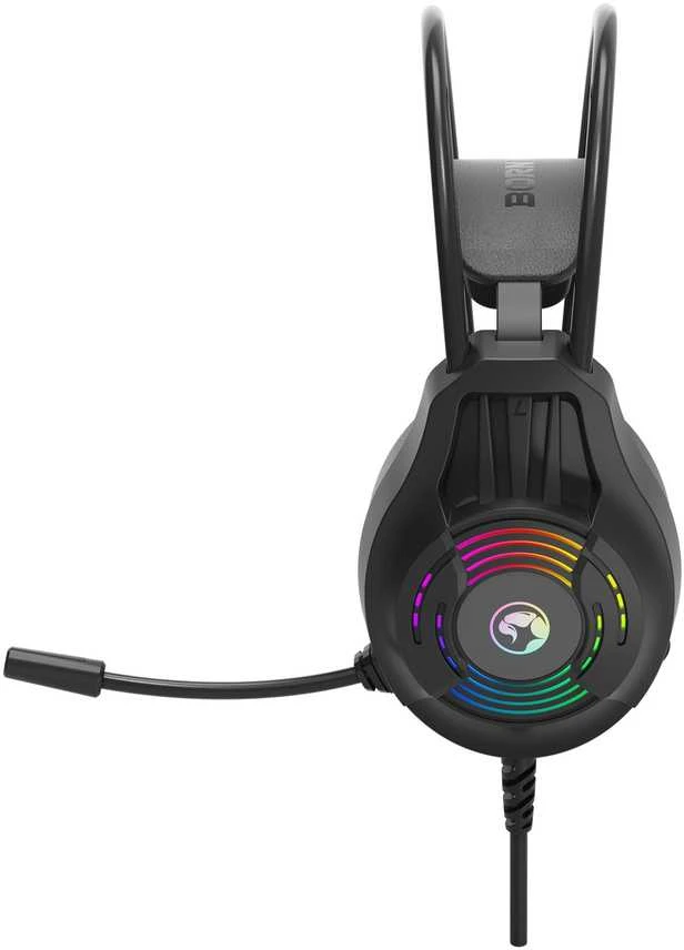 MARVO H8326 Akari 30 RBG Laidinės žaidimų ausinės | USB | 3.5 mm | Juoda