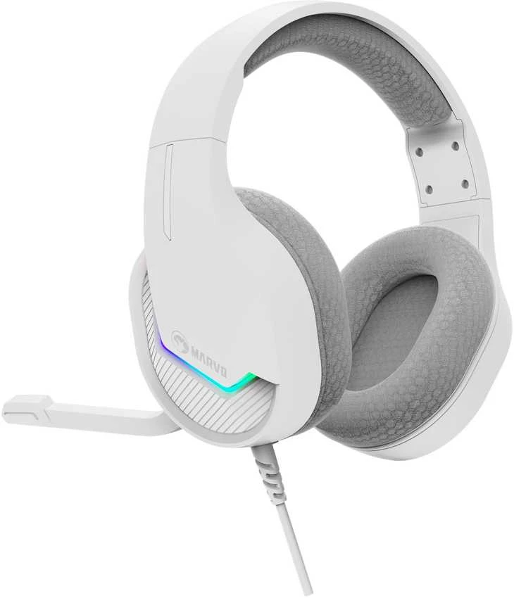MARVO H8618 WH Tactic 40 RGB Laidinės žaidimų ausinės | USB | Baltos