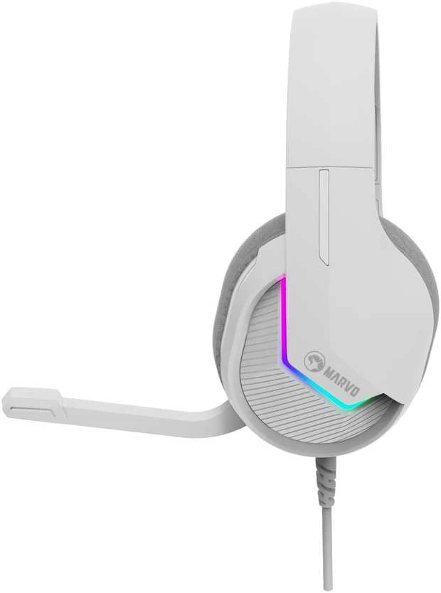 MARVO H8618 WH Tactic 40 RGB Laidinės žaidimų ausinės | USB | Baltos