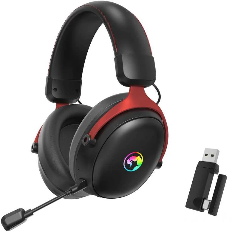 MARVO HG9076 Tactic X Pro RGB laidinės žaidimų ausinės | Juodos
