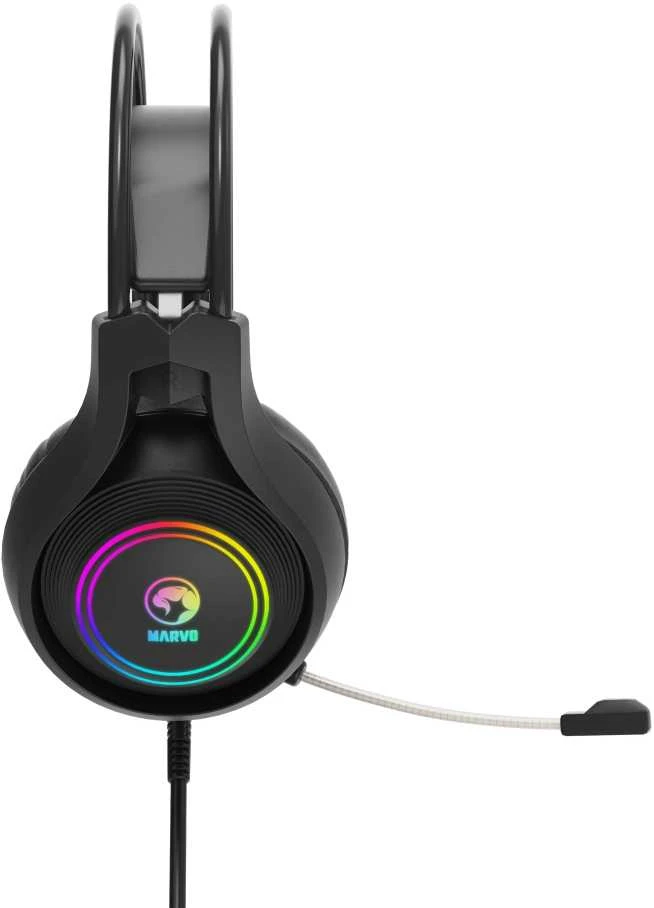 MARVO HG9821 RGB Laidinės žaidimų ausinės | USB | Juoda