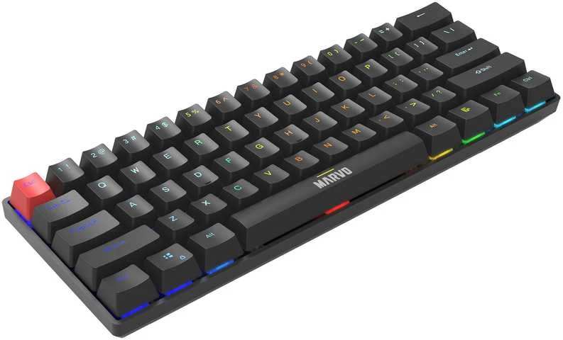 MARVO KG933 Saber 61 Laidinė žaidimų klaviatūra | USB-C | BT | 2.4 G | Juoda, 60%