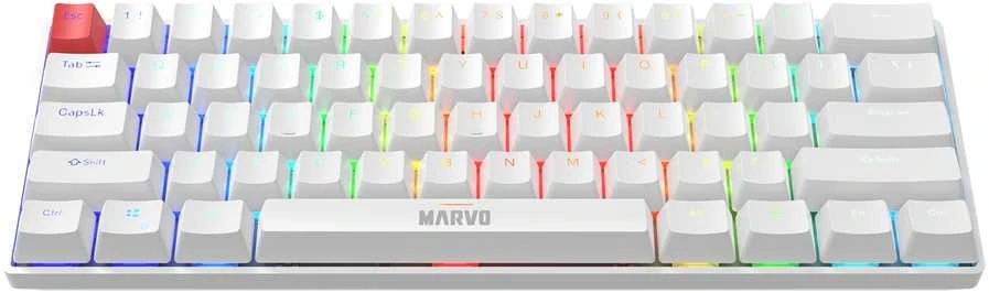 Klaviatūra Klav.Marvo Saber 61 KG933 RGB 60% balta