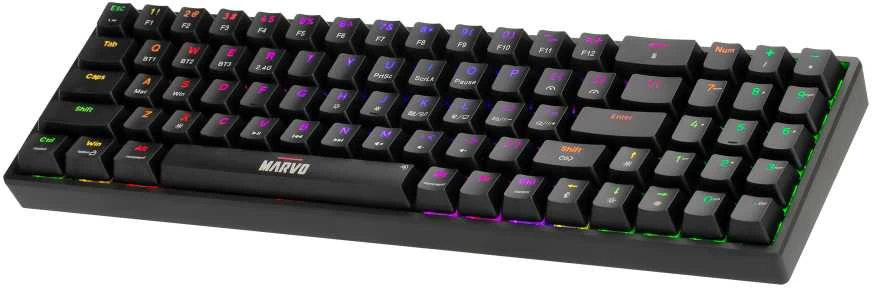 Marvo KG956W Shogo 78W belaidė žaidimų klaviatūra raudoni switchai juoda