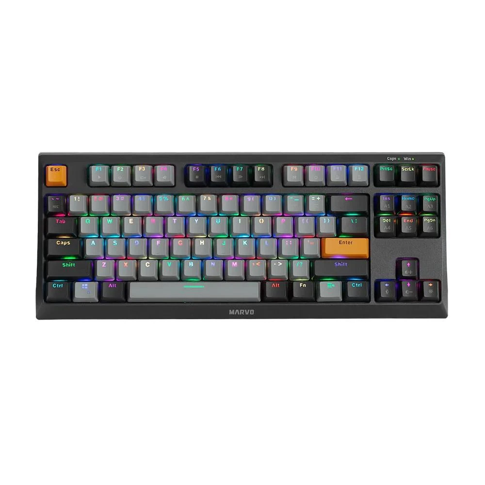 Marvo KG980B TKL mechaninė klaviatūra su RGB (Hot-Swap, US, Mėlyna switch)