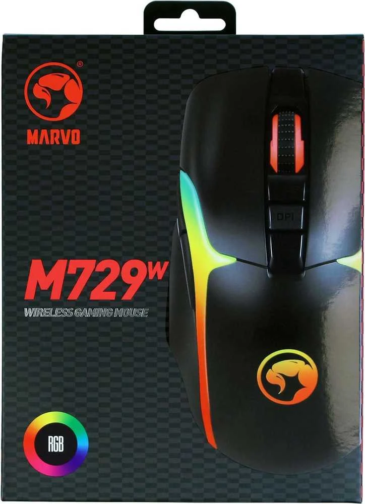 Marvo M729W juoda belaidė pelė | 4800 DPI