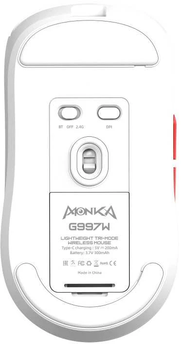 Pelė Marvo Belaid. pel. Monka Prime G997W baltas