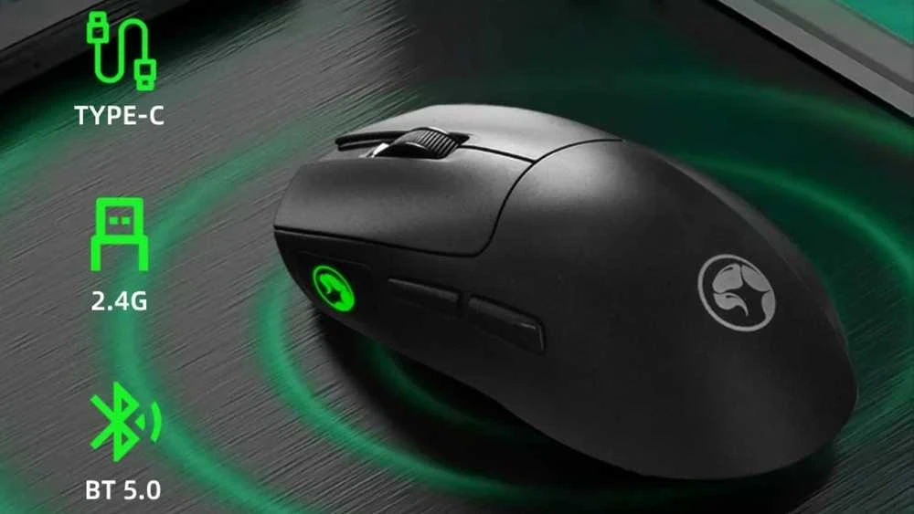 MARVO Niro 320 G867W Belaidė Pelė | BT, 2.4G | 8000 DPI | Juoda