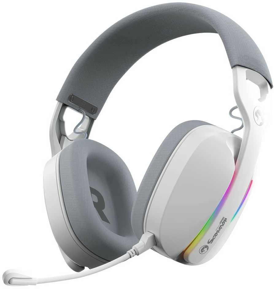Marvo Pulz 70W WH belaidės žaidimų RGB ausinės (Baltos)
