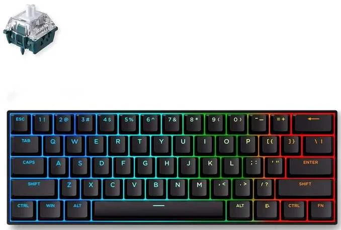 MCHOSE Ace 60 Pro laidinė magnetinė žaidimų klaviatūra | TTC Uranus Magnetic Switch-SE | Juodas