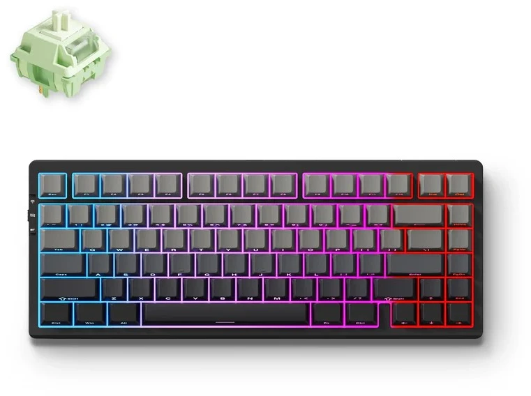 MCHOSE G75 belaidė mechaninė klaviatūra | US | Matcha Latte Switch V2 | 2.4GHz, BT | Juoda
