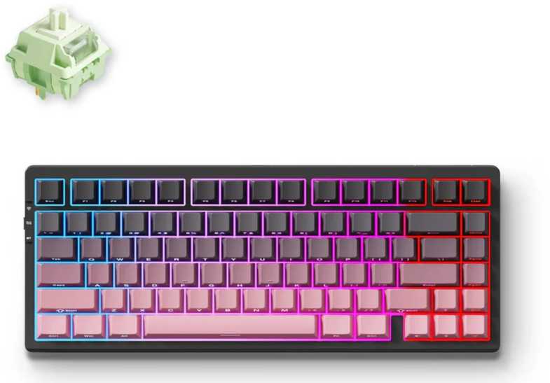 MCHOSE G75 belaidė magnetinė klaviatūra | US | Matcha Latte Switch V2 | 2.4GHz, BT | Juoda-rožinė