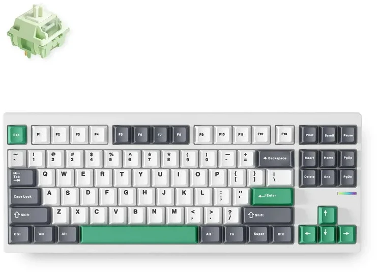 MCHOSE GX87 Lite belaidė mechaninė klaviatūra| US | Matche Latte Switch | Baltas Nano Spraying