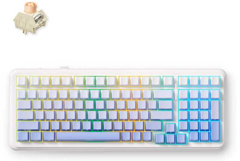 MCHOSE K99 V2 belaidė mechaninė klaviatūra| US | Icy Creamsicle Switch | 2.4GHz, BT | Gracier Gr.