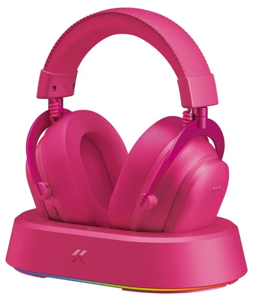 MCHOSE V9 Turbo Magnetic belaidės ausinės | 2.4G, BT, TYPE-C | Berry Raudona