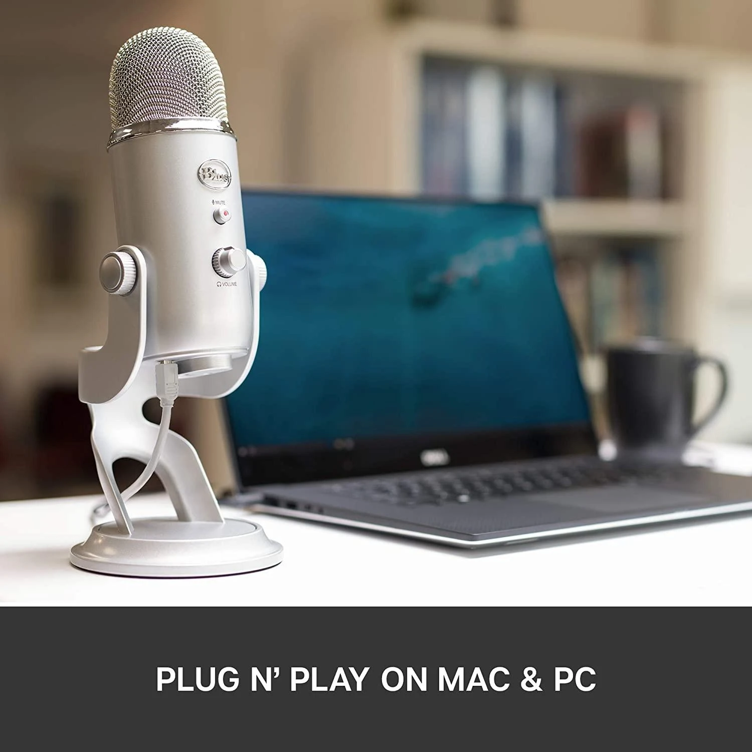Blue Logitech G Mėlyna Yeti (Sidabrinis) kondensatorinis mikrofonas