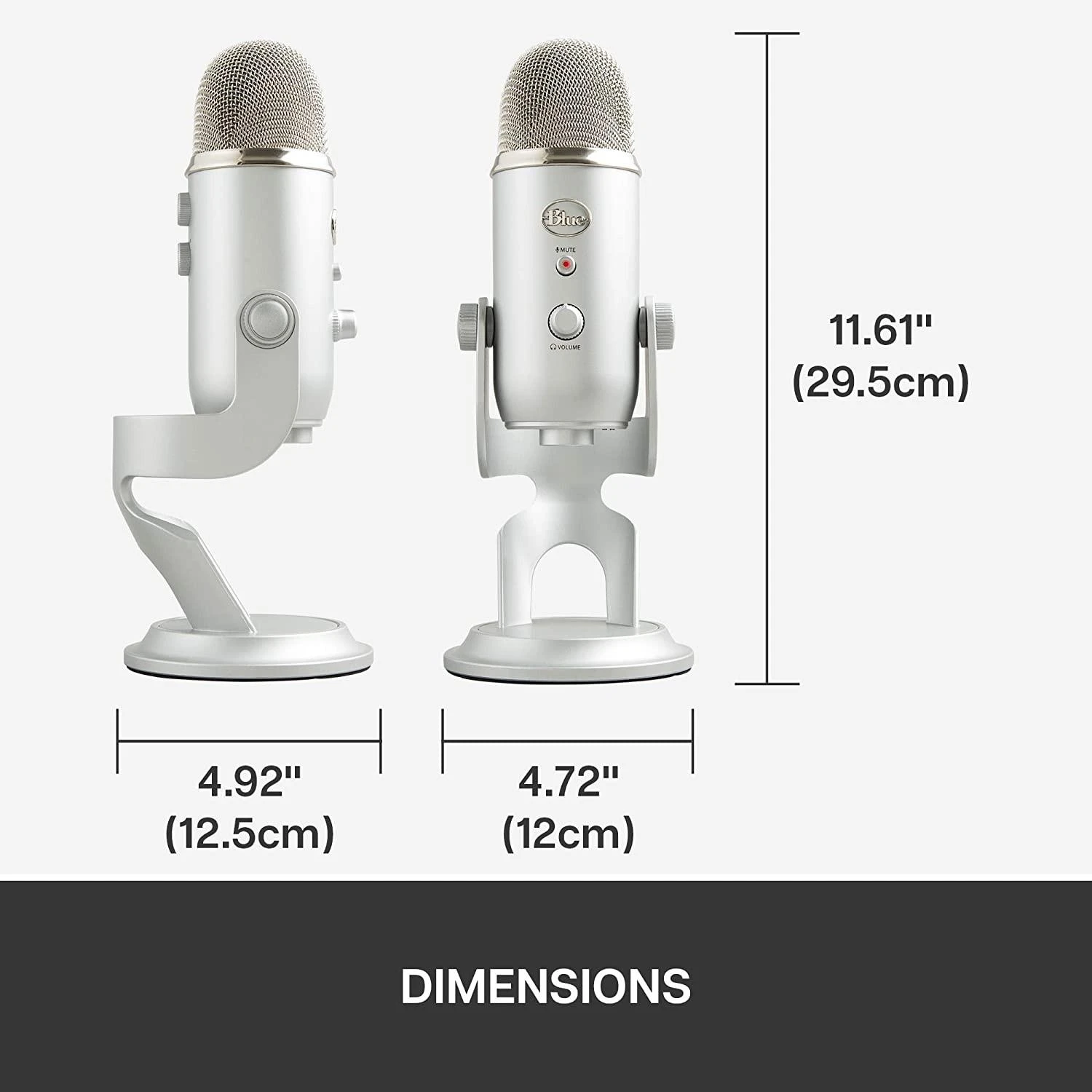 Blue Logitech G Mėlyna Yeti (Sidabrinis) kondensatorinis mikrofonas