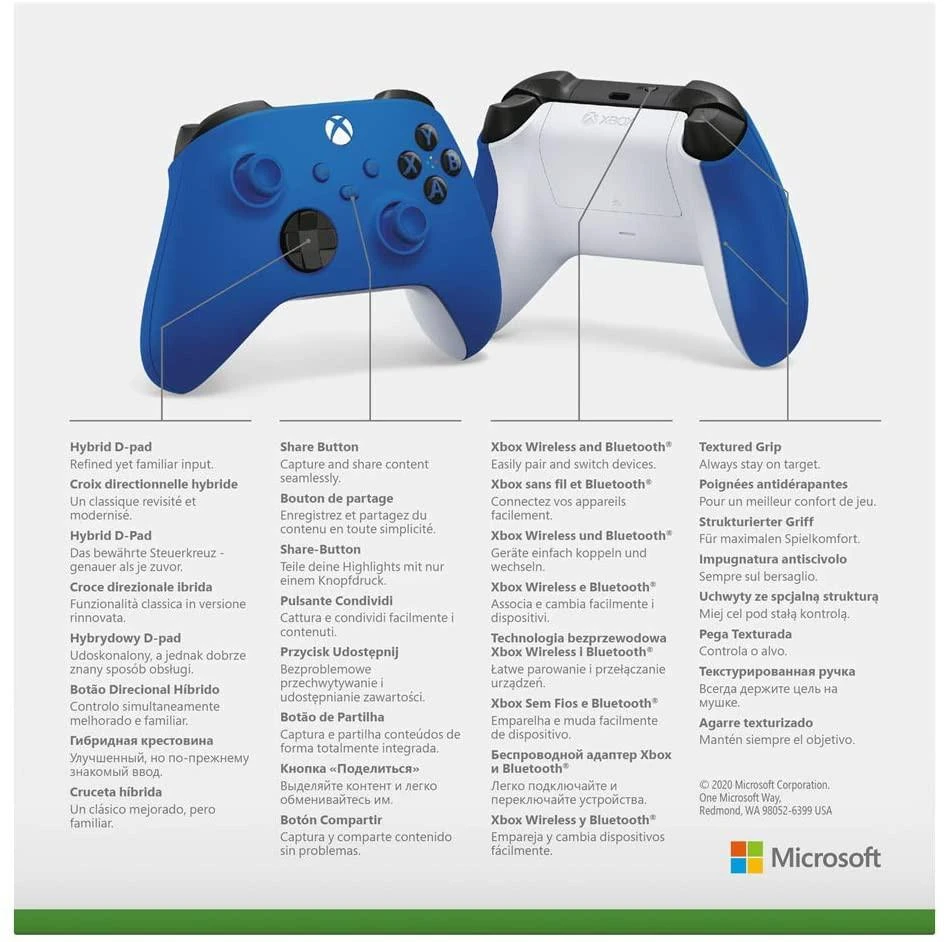 Žaidimų pultas Microsoft Xbox Series Wireless Controller, Mėlynos spalvos