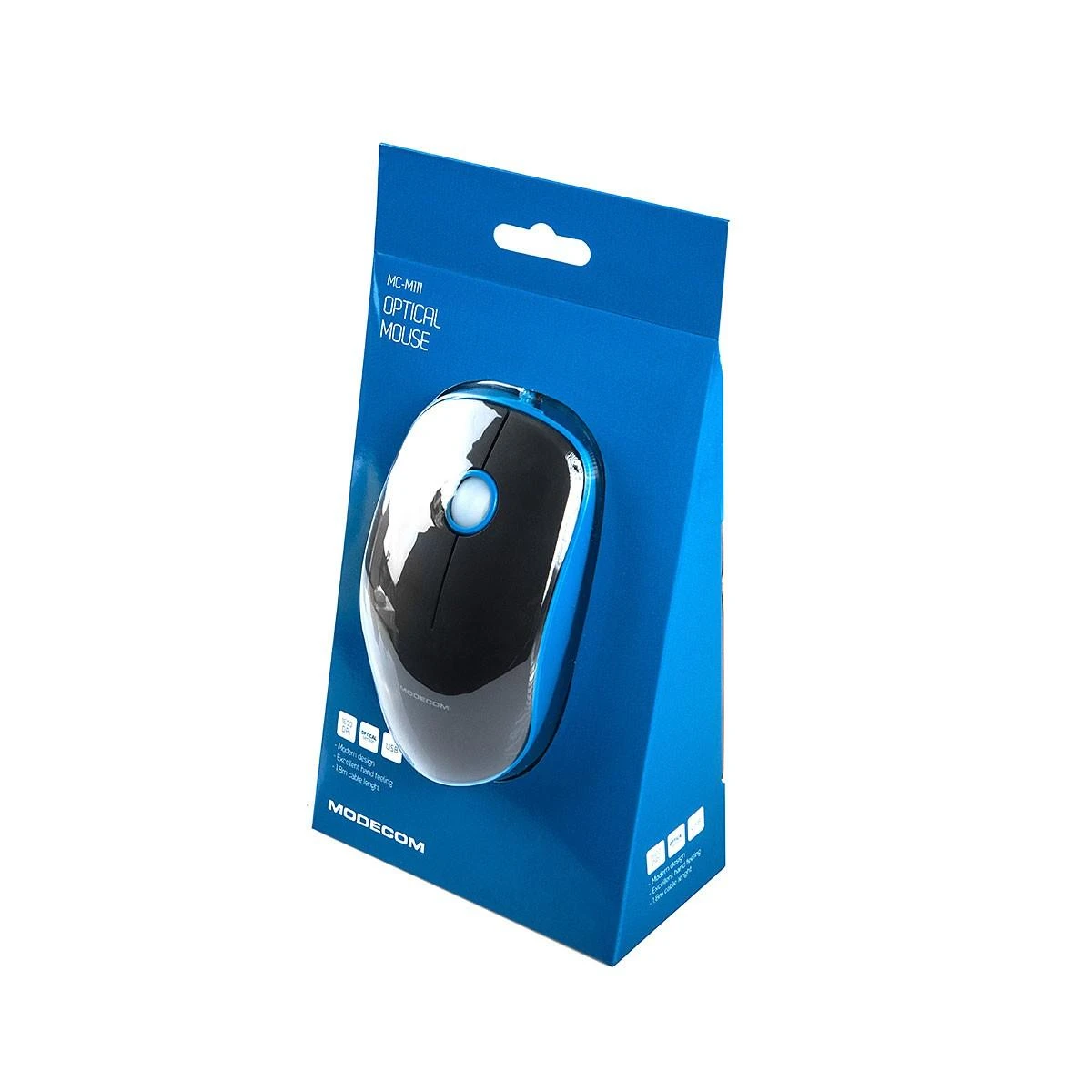 MODECOM MC-M111 juoda su laidu optinė pelė | 1600 DPI