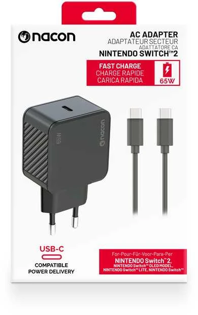„Nacon AC Nintendo Switch 2“ krovikliams | 65 W