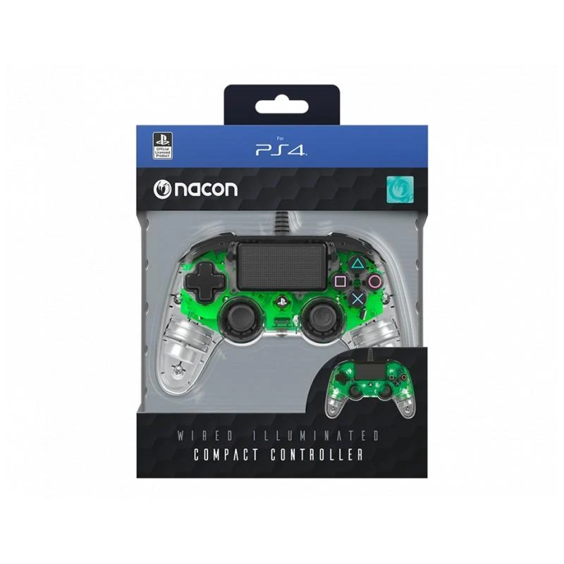 NACON PS4OFCPADCLGREEN žaidimų valdiklis Žaidimų pultelis PlayStation 4 Analoginis / skaitmeninis Žalia, Permatomas
