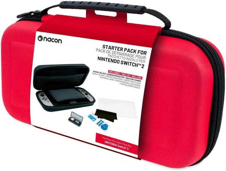 Nacon Kelioninio Nintendo Switch 2 Dėklo ir Ekrano apsaugos Rinkinys | Raudonas