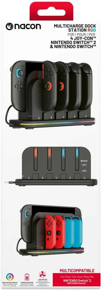 „Nacon Nintendo Switch 2“ kelių įkrovimų stotelė RGB