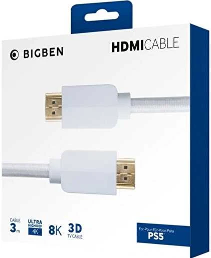 NACON PS5 HDMI kabelis 2.1 4K ULTRA HD/8K - 3M | Baltas