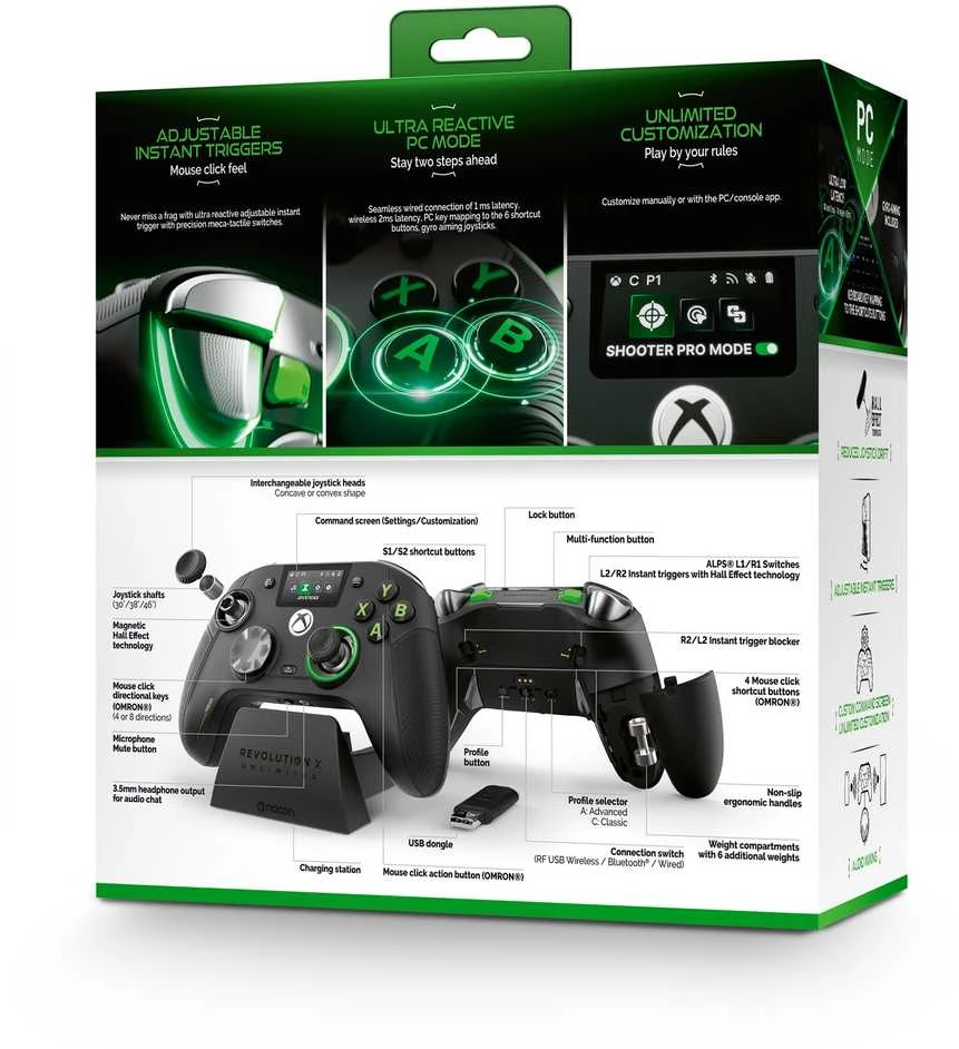 Nacon Revolution X UNLIMITED XBOX / PC belaidis valdiklis su įkrovimo stotele
