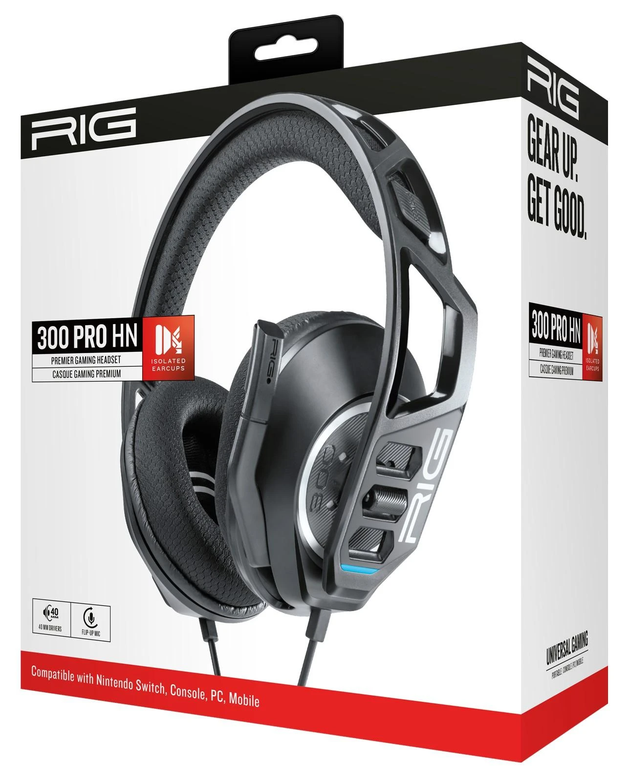 Nacon RIG 300 Pro HN laidinės žaidimų ausinės (juodos) | XBOX/PS4/PS5/Nintendo Switch